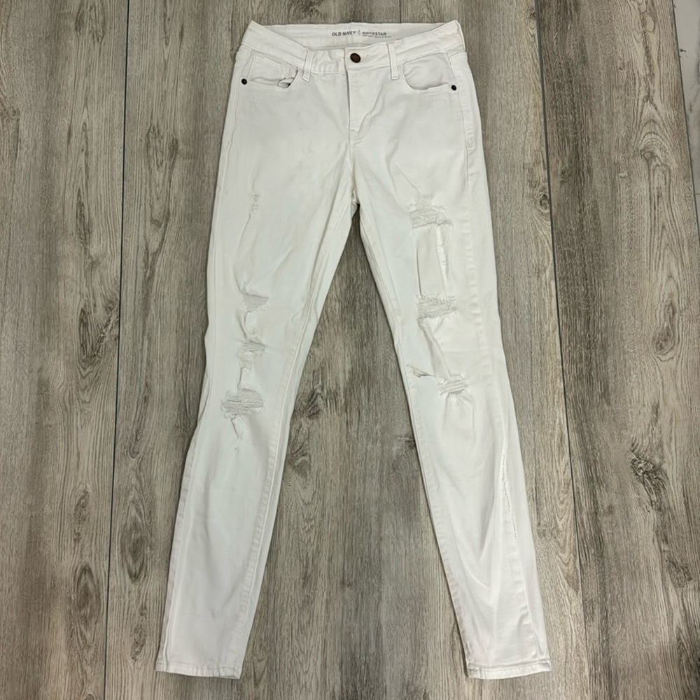Old navy size 4 white ripped jeans